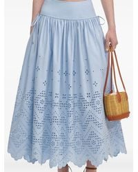 Self-Portrait - Cotton A-Line Skirt - Lyst