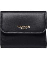 Giorgio Armani - Leren Portemonnee Met Logoprint - Lyst