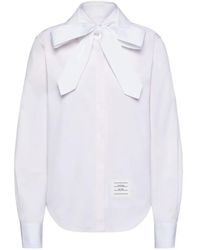 Thom Browne - Stripe Bow Blouse - Lyst
