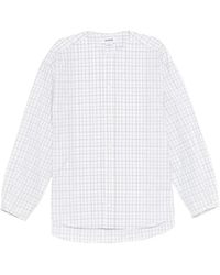 Hed Mayner - Check-Pattern Collarless Shirt - Lyst
