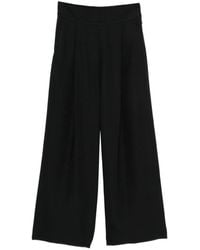 Emporio Armani - Pleated Wide-Leg Trousers - Lyst