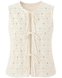 MC2 Saint Barth - Crochet-Knit Tie-Fastening Vest - Lyst