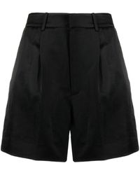 Ralph Lauren Collection - Logo-embroidered Satin Shorts - Lyst