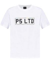 PS by Paul Smith - Number Plate-print Cotton T-shirt - Lyst