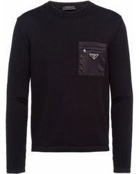 Prada - Pocket-detail Wool Jumper - Lyst