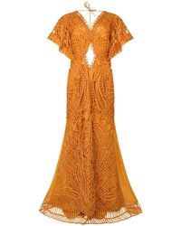 Alberta Ferretti - Cut-Out Silk Party Dress - Lyst