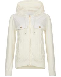 Liu Jo - Kabelgebreide Hoodie Met Rits - Lyst