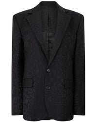 Roberto Cavalli - Leopard-Jacquard Notched-Lapel Jacket - Lyst