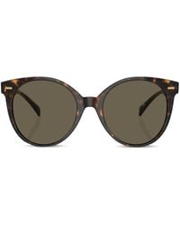 Versace - Tortoiseshell-Effect Round-Frame Sunglasses - Lyst