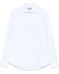 Canali - Camicia Con Spacchetto Sul Collo - Lyst