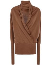 7 For All Mankind - Wrap V-Neck Sweater - Lyst