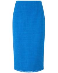 Alberta Ferretti - Fringed Pencil Midi Skirt - Lyst