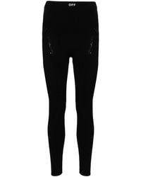 Off-White c/o Virgil Abloh - Logo-waistband Perforated leggings - Lyst