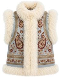 Antik Batik - Veste Brodée Pauline En Peau Lainée - Lyst