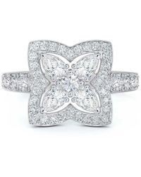 De Beers - アンシャンテロータス ダイヤモンド リング 18kホワイトゴールド - Lyst