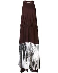 Tibi - Claude Sequin Panel Halterneck Dress - Lyst