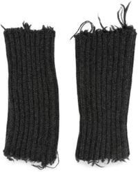 Isabel Benenato - Distressed Ribbed-Knit Gloves - Lyst