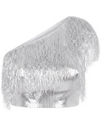 Gemy Maalouf - Fringe-Trimmed One-Shoulder Top - Lyst