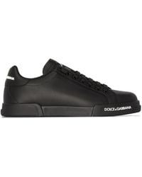 Dolce & Gabbana - ブラック Portofino ナッパカーフスキン スニーカー - Lyst
