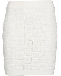 Balmain - Mini-Rok Met Monogram - Lyst