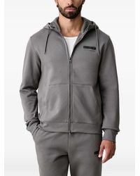 EA7 - Logo-Print Zip-Up Hoodie - Lyst