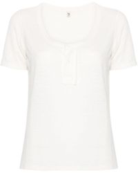 R13 - Scoop-neck Linen Blend T-shirt - Lyst