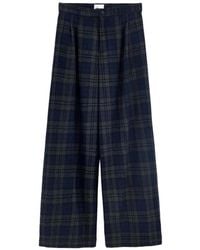 Bellerose - Check-Pattern Wide-Leg Trousers - Lyst