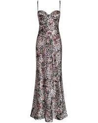 L'Agence - Sayla Leopard-Print Maxi Dress - Lyst