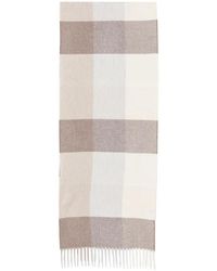 Lardini - Check-Pattern Fringed Scarf - Lyst