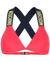 Moschino - Top bikini con logo goffrato - Lyst