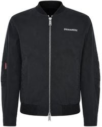 DSquared² - Logo-Print Zip-Up Bomber Jacket - Lyst