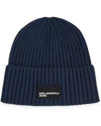 KARL LAGERFELD - Logo-Patch Beanie - Lyst