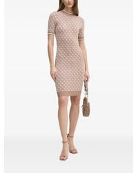 Guess - Logo-pattern Short-sleeve Mini Dress - Lyst