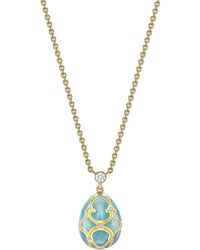 Faberge - 18kt Yellow Gold Heritage Petite Egg Diamonds Pendant Necklace - Lyst