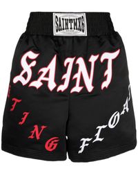 SAINT Mxxxxxx - Logo-print Elasticated Track Shorts - Lyst