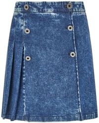 Pence - Double-Breasted Pleated Mini Skirt - Lyst