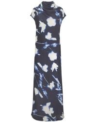Lela Rose - Floral-Print Cowl-Neck Maxi Dress - Lyst