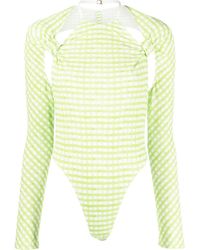 Jacquemus - Check-print Cut-out Bodysuit - Lyst