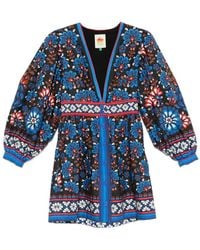 FARM Rio - Latina Scarf V-Neck Mini Dress - Lyst