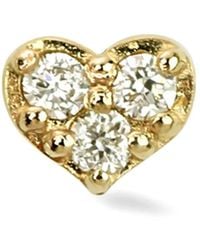Lark & Berry - 14Kt Mini Heart Diamond Stud Earring - Lyst