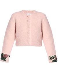 Erdem - Bouclé Floral-Detail Cardigan - Lyst