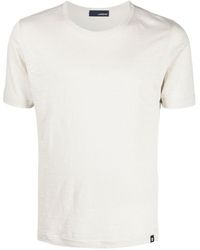 Lardini - Logo-tag Shortsleeved Linen T-shirt - Lyst