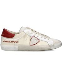 Philippe Model - Suede-Panelled Low-Top Sneakers - Lyst