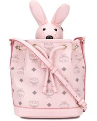 mcm bucket bolsa pink