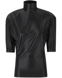 Rabanne - High-Neck Short-Sleeve Top - Lyst