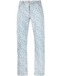 Casablancabrand - Gerade Jeans mit Monogramm-Print - Lyst