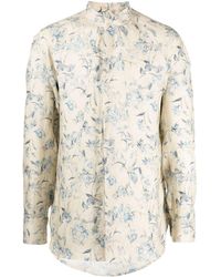 Kiton - Floral-print Linen Shirt - Lyst