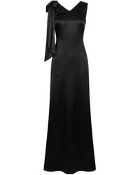 Maison Margiela - Bow-Detail V-Neck Maxi Dress - Lyst