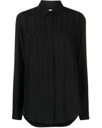 Saint Laurent - Striped Button-up Silk Shirt - Lyst