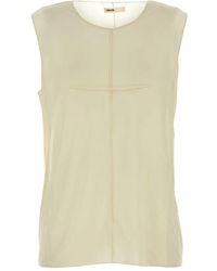 KHAITE - Cream Stretch Cupro Allo Top - Lyst